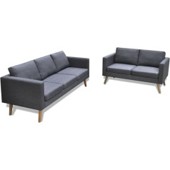 Vidaxl Upholstered Sofa 2/3/5-Seater Fabric Sofa Lounge Sofa Couch Wood Design Seating Furniture