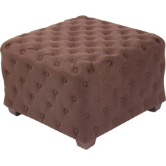 CLP Nimes Fabric Ottoman Stool Square Quilted Stool with Decorative Buttons Padded Colour: Brown