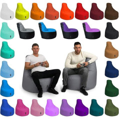 Bubibag Spēļu maiss | Gamer Bean Bag | Izklaides spēļu krēsls pieejams 62 krāsās un 2 izmēros | Ergonomisks dizains (Diametrs: 80 cm, antracīts)