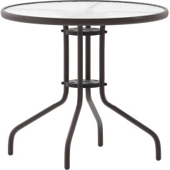 Flash Furniture Bellamy 80 cm apaļš rūdīta stikla galds, leģētais tērauds, caurspīdīgs/bronzas krāsā, 31,5 collas