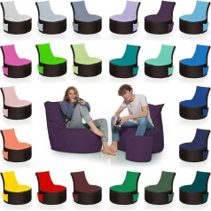 Homeideal - Lounge Bean Bag ar EPS pērlītēm pieaugušajiem un bērniem, 2 krāsu Gamer Bean Bag spēļu vai atpūtas maisam, ūdensizturīgs, piemērots lietošanai iekštelpās un ārpus telpām, krāsa: melna/violeta, izmērs: Pieaugušajiem