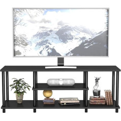 Costway TV skapītis, TV skapītis, TV plaukts, TV galdiņš, 110 cm plats, TV skapītis viesistabai, guļamistabai (melns)