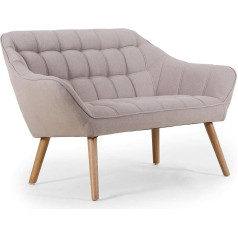 Menzzo Scandinave divvietīgs dīvāns audums bēšs garums 128 cm x dziļums 75 cm x augstums 76 cm