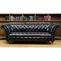 Jvmoebel Chesterfield dizainas Minkšta sofa odinė sofa komplektas Prabangūs derliaus sofos #133