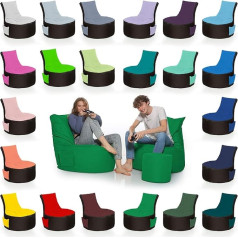 Homeideal - 2 krāsu Gamer Lounge Bean Bag pieaugušajiem un bērniem - Spēļu spēlēšanai vai atpūtai - Ūdensnecaurlaidīgs lietošanai iekštelpās un ārpus telpām, jo ir ūdensnecaurlaidīgs - melna/pelēka krāsa, izmērs: Pieaugušajiem