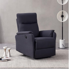 De Rucci Matteo TV Chair, Recliner Chair with Reclining Function, Grey Electric Recliner Chair, Ergonomic Design for TV, Working and Sleeping