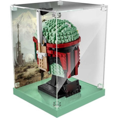 Aliquid Acrylic Display Case for Lego Boba Fett Helmet 75277, 3 mm Acrylic Display Case for Lego 75277 (Not Included Clamping Blocks Set)