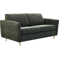 Vente-Unique - Sofa-lova su čiužiniu 3 sėdimos vietos - gulėjimo paviršius 140 cm - čiužinys 14 cm - margas audinys - žalia - Arcadia