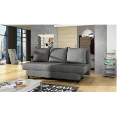 Home Collective 3-Seater Sofa 3-Seater Sofa Bed 3-Seater Sofa with 3 Decorative Cushions and Storage Space Grey Dark Grey Convertible to Bed Double Bed