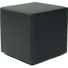 Kuechen-Preisbombe Virtuves cena Bomb Design Cube Seat Cube I mākslīgās ādas taburete 45 x 45 x 45 cm Modern melnā krāsā