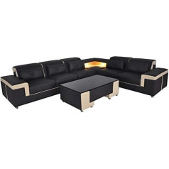 Jvmoebel Corner Leather Modern XXL Couch Living Landscape Couchen Sofas Sofa L Shape B2021 Table