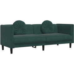 vidaXL Sofa mit Kissen 3-Sitzer Dunkelgrün Samt