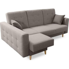 Robin Inspire Robin Hilton Corner Sofa with Sleep Function Sofa Bed with Storage Box and Cushions Freestanding Corner Sofa in L Shape Upholstery Set Sofa with Sleep Function