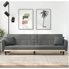 Bulaned Sofa Bed with Drink Holders Dark Grey Fabric Sofa with Sleep Function, Sofa Bed, Sofa Bed, Sofa Bed, Sofa Bed, Couch Bed, Living Sofa, Sitting Area Living Room