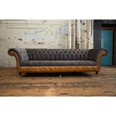 Jvmoebel XXL Sofas Chesterfield Upholstery Design Luxury Sofa 4 Seater Leather Couchen Couch