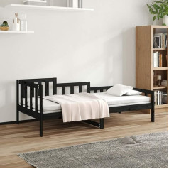 Zeyuan Day Bed, Sofa Bed, Couch with Sleep Function, Sofa Bed, Sofa Bed, Sofa Bed, Daybed, Sofa Bed, Teenager's Bed, Couch Bed, Black, 90 x 200 cm, Solid Pine Wood