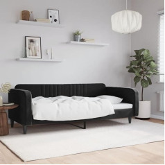 Rantry dienos lova sofa lova viengulė lova sofa lounge lova minkšta sofa sėdynė sofa sofa sofa svečių lova gyvenamajame kambaryje svečių kambarys juodas 90x200 cm aksomas