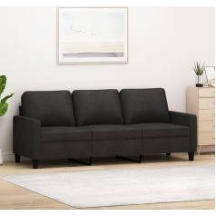 LAPOOH 3-Sitzer-Sofa Schwarz 180 cm Stoff, Sofas & Couches, Sofa Wohnzimmer, Sofa Für Jugendzimmer, Relaxsofa, Sofa Für Schlafzimmer, Polstersofa - 359175