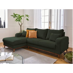 Lisa Design Billie 4-Seater Corner Sofa Left Corduroy Green