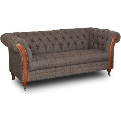 Chesterfield Sofa - The Chesterfield Brand | Harris Tweed | 3 Seater Sofa | Handmade Original Chesterfield | Width 235 cm, Height 85 cm, Depth 95 cm