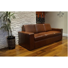 Quattro Meble Atlanta FS Tikros odos 3 vietų sofa Plotis 200 cm Odinė sofa Tikros odos sofa Didelė Pasirinktos spalvos Ruda