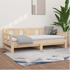 Bulaned Extendable Day Bed, Sofa Bed, Couch with Sleep Function, Sofa Bed, Sofa Bed, Sofa Bed, Daybed, Sofa Bed, Sofa Bed, Couch Bed, Youth Bed, Solid Pine 2 x (80 x 200) cm