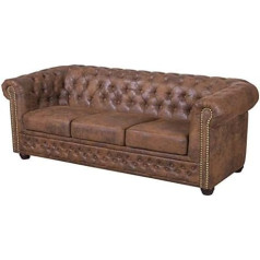 Jvmoebel Chesterfield York Gobi 3 sėdimų vietų odinė sofa minkštasuolis