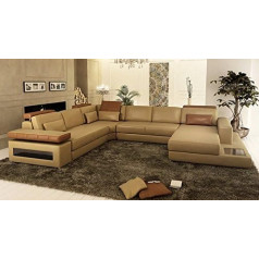 Bullhoff By Giovanni Capellini Coffee Brown Leather U Shape Sofa Augsburg