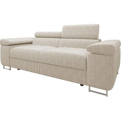 Mirjan24 Torezio Cord II Sofa with Adjustable Headrests, Two-Seater Upholstered Sofa, Metal Chrome Feet, Sofa Set, Living Landscape Couch Set (Poso 100)