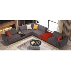 Jv Möbel Corner Sofa, Living Landscape, Grey Textile Couchen, Sofa Upholstery, Corner Set