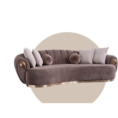 Jv Möbel Three-Seater Couch Upholstery Furniture Sofa Couchen Rounded Teardrop Shape