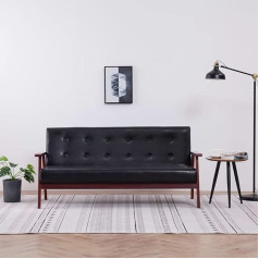 Zeyuan 3-vietė sofa, Sofa lova, Sofa lova, Miegamoji sofa, Sofa lova, Sofos ir sofos, Atpalaiduojamoji sofa, Juoda dirbtinė oda