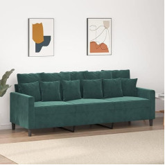 CIADAZ 3 vietų sofa tamsiai žalia 180 cm aksomas, poilsio sofa, sofos ir kušetės, poilsio sofa, svetainės sofa, sofa su miegojimo funkcija - 359315