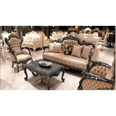 Jv Möbel Sofa Set 3 + 1 + 1 Seater Coffee Table Luxury Set Sofa Armchair Fabric Sofa