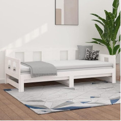 Rongqi Extendable Day Bed, Sofa Bed, Couch with Sleep Function, Sofa Bed, Sofa Bed, Sofa Bed, Daybed, Sofa Bed, Couch Bed, Youth Bed, White Solid Pine 2 x (90 x 200) cm