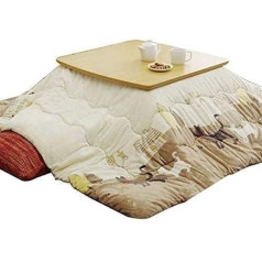 Wbjlg Apkures galds Tatami Kotatsu galds Kotatsu galds ar apkures un griestu galdu Mazgājams Kotatsu Futon mājsaimniecības slinks komplekts Japāņu Kotatsu