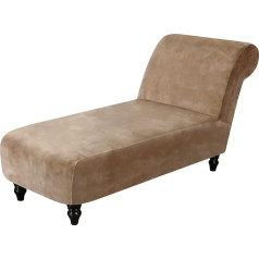 ‎Topchances Topchances Velvet Chaise Lounge Cover Stretch Luxury Armless Chaise Lounge Slipcover mājdzīvnieku mēbelēm Recliner Sofa Guļamistaba Lounge (Brown)