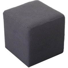 CLGTY Osmaņu slipcover Stretch, žakarda Spandekss taburete pārklāj ar elastīgu bāzi Mazie čeki Plisēts vāks Osmaņu mīksts mazgājams dīvāna vāks dzīvojamai istabai Grey Square