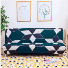 GUOCU bez roku dīvāna gultas pārvalks Poliesters Spandekss Stretch Futon Aizsardzības futona aizsargvāciņš 3-vietīgs elastīgs Modes populārs klasisks modelis Dīvāna pārvalks saliekamajam dīvānam bez roku balstiem, krāsains 20,3 sēdvietas