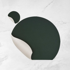 Blemo Divpusējs unikāls ovāls PU paliktnis, paliktņi un paliktņi, mazgājami rotājumi, klasisks apaļš dizains, melns (krāsa : C Green Cream, izmērs : 1 gab., komplekts)