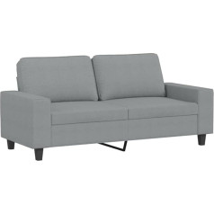 Vidaxl Sofa 2-vietė, poilsio sofa sofa su porankiais, svetainės sofos dizainas, sofa su metaliniu rėmu, sėdimieji baldai, dvivietė, šviesiai pilkas audinys