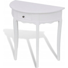 Ausla Home Console Table Painted Beautiful Large Storage Semi Round Console Table White Body MDF Generous Indoor
