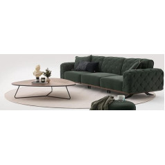 Jv Möbel Designer Sofa Couch Furniture Set 3-Seater Couchen Fabric Sofas Green Upholstery