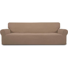 ‎Easy-Going Easy-Going Stretch Sofa Slipcover for 4 Seater Sofa 1 gab mēbeļu aizsargs Couch Soft ar elastīgu dibenu bērniem Poliesters Spandekss žakarda audums Mazie čeki (XXL, Camel)