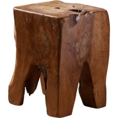 Massivmoebel24.De Teak root stool 30 x 30 x 40 cm natural lacquered UNIKA #155