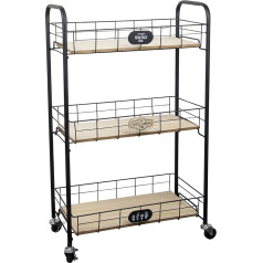 Home Deco Factory KA2360 Little Market 3 Tier Wheeled Storage Trolley Kitchen Dining Room