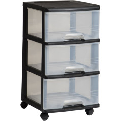 Curver 3 Drawer System 20L Drawer System 37x39x61cm black|translucent