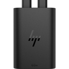 Barošanas adapteris hp 65w gan klēpjdatora lādētājs 2xusb-c melns 600q7aa