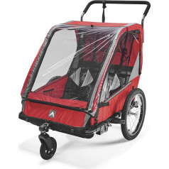 Allen Sports Hi-Viz velosipēda piekabe un ratiņi 2 bērniem - sarkans, modelis ES2-R