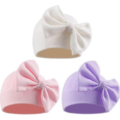 Pesaat Bow Newborn Baby Girl Hat 100% Cotton Infant Beanie Soft Baby Girl Hospital Hat
